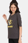 Rosaline Mickey & Donald Knit Cotton Top - Anthra Melange — thumbnail 2